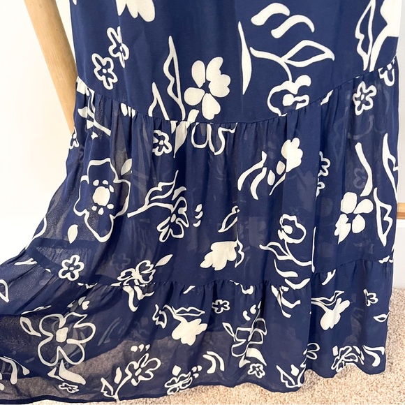 Reformation NWT Navy White Floral Kealy Dress Size 10 - Picture 9 of 11